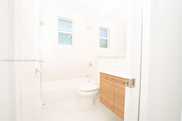 900 SW 24th Rd, Miami, FL 33129 - bathroom with toilet, shower / tub combination, marble finish floor, and vanity