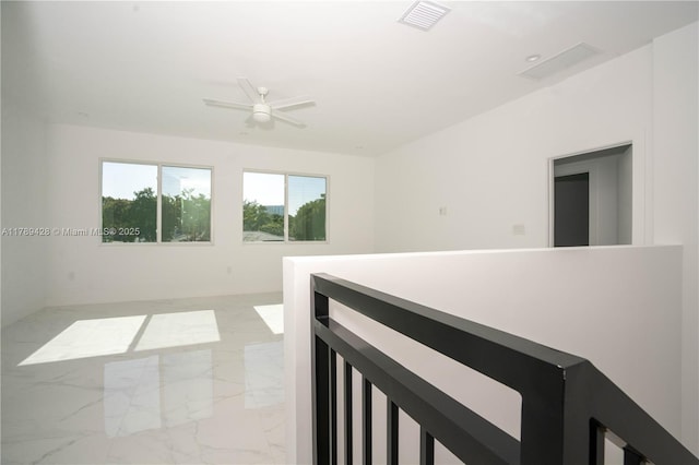 900 SW 24th Rd, Miami, FL 33129 - corridor featuring visible vents, an upstairs landing, and marble finish floor