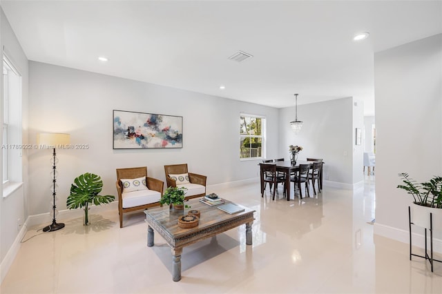 1092 Lavender Cir, Weston, FL 33327 - living area with baseboards, recessed lighting, light tile patterned floors, and visible vents