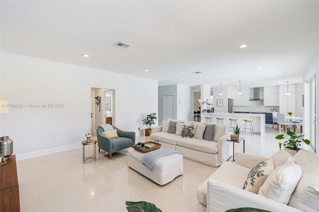 1092 Lavender Cir, Weston, FL 33327 - living area featuring baseboards, visible vents, and recessed lighting