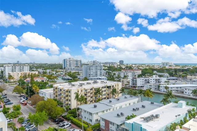 6900 Bay Dr Unit 11F, Miami Beach, FL 33141 - aerial view featuring a view of city and a water view