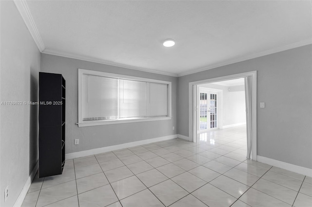 11024 SW 51st Ter, Miami, FL 33165 - unfurnished room with crown molding, baseboards, and light tile patterned floors