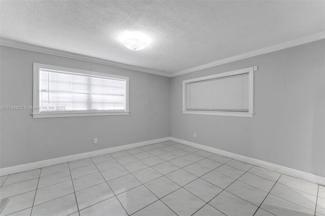 11024 SW 51st Ter, Miami, FL 33165 - unfurnished room with light tile patterned flooring, a textured ceiling, crown molding, and baseboards