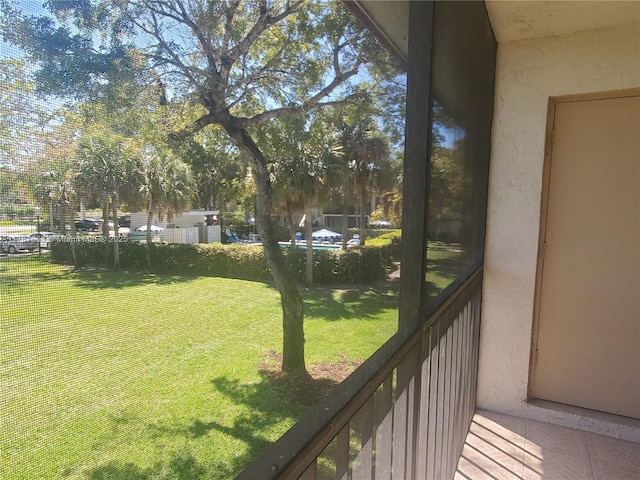 view of yard with fence