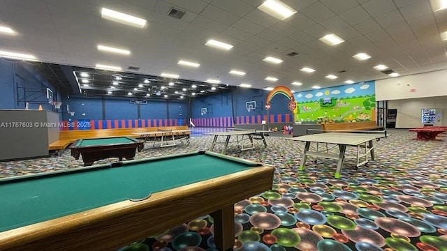 recreation room with pool table
