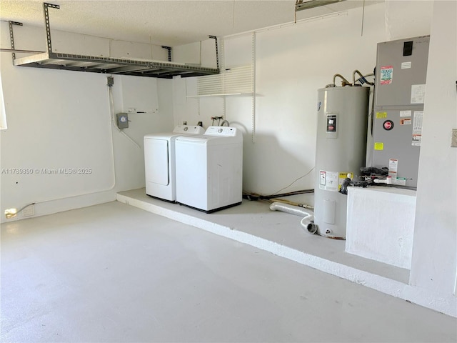 8911 NW 7th Ct, Pembroke Pines, FL 33024 - laundry room featuring water heater, washer and dryer, and heating unit