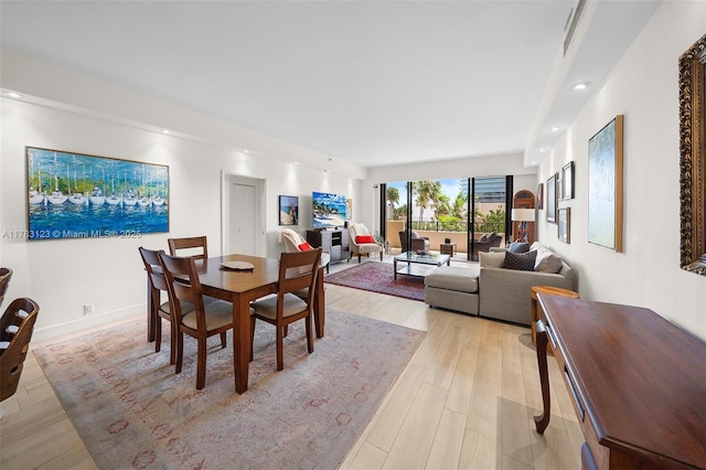 201 Crandon Blvd Unit 333, Key Biscayne, FL 33149 - dining area with light wood-type flooring and recessed lighting
