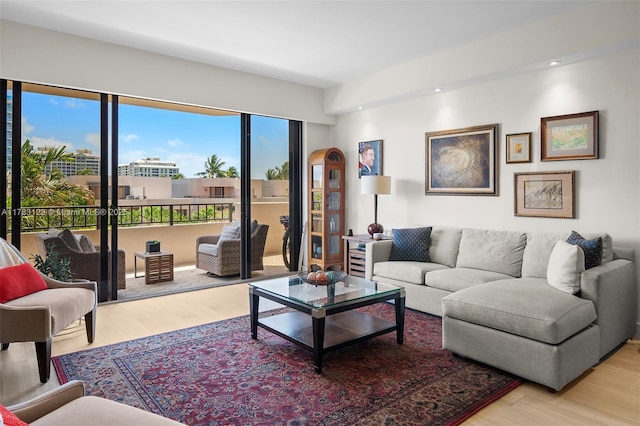 201 Crandon Blvd Unit 333, Key Biscayne, FL 33149 - living area with wood finished floors and recessed lighting