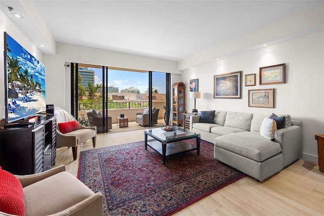 201 Crandon Blvd Unit 333, Key Biscayne, FL 33149 - living room with recessed lighting and wood finished floors