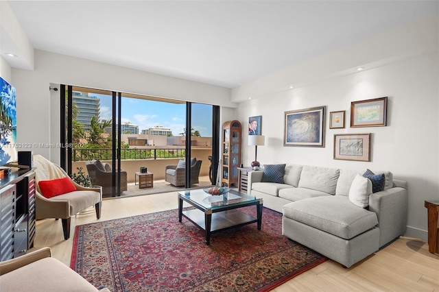 201 Crandon Blvd Unit 333, Key Biscayne, FL 33149 - living area with recessed lighting and wood finished floors