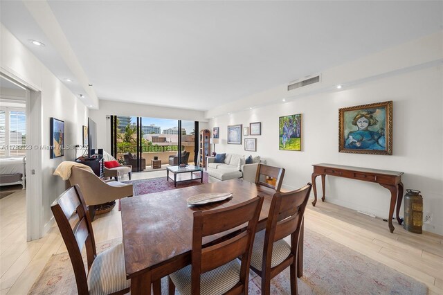 201 Crandon Blvd Unit 333, Key Biscayne, FL 33149 - dining room with light wood-style floors, baseboards, and recessed lighting