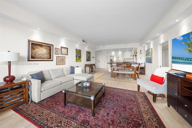 201 Crandon Blvd Unit 333, Key Biscayne, FL 33149 - living room with light wood finished floors and recessed lighting
