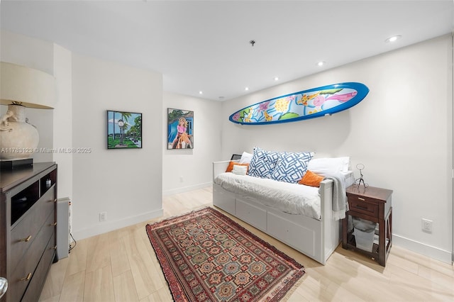 201 Crandon Blvd Unit 333, Key Biscayne, FL 33149 - bedroom with recessed lighting, baseboards, and light wood-type flooring