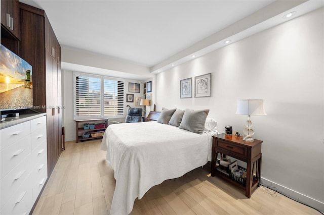 201 Crandon Blvd Unit 333, Key Biscayne, FL 33149 - bedroom featuring light wood-style floors, recessed lighting, and baseboards