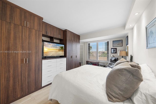 201 Crandon Blvd Unit 333, Key Biscayne, FL 33149 - bedroom with light wood-style floors and recessed lighting