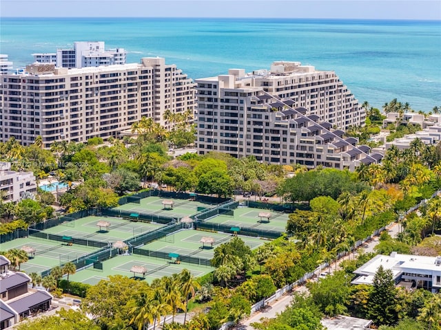 201 Crandon Blvd Unit 333, Key Biscayne, FL 33149 - aerial view of a nearby body of water and apartment complex / building