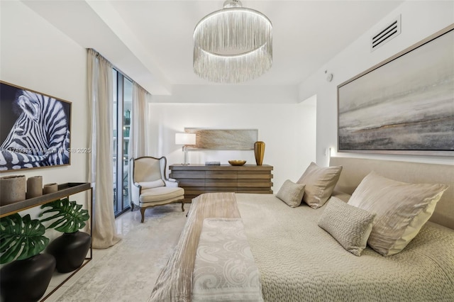 bedroom with visible vents