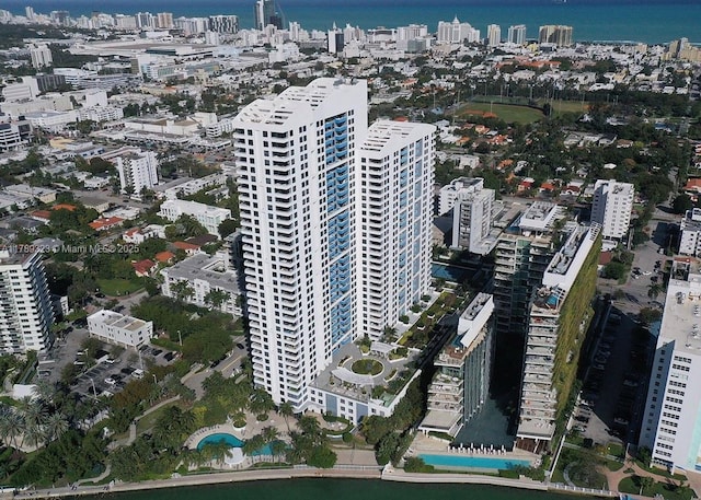 1330 W Ave Unit 1614, Miami Beach, FL 33139 - drone / aerial view featuring a water view and a view of city