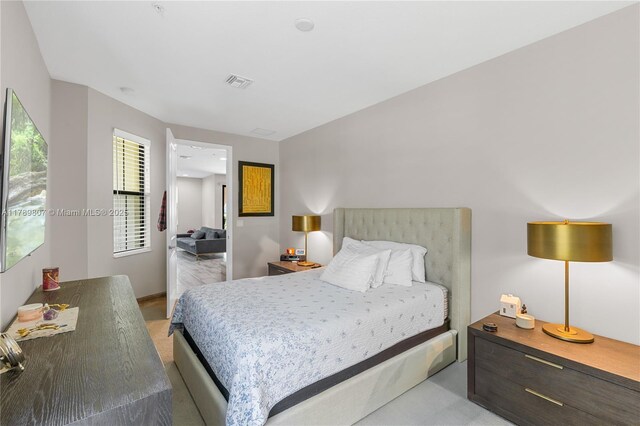 bedroom with visible vents