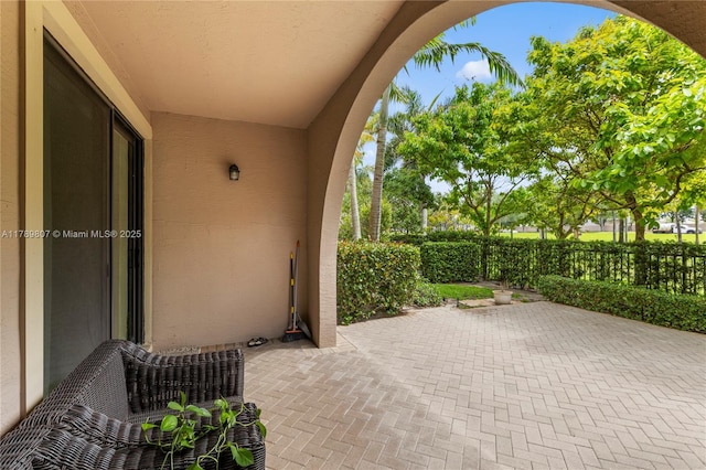 view of patio with fence