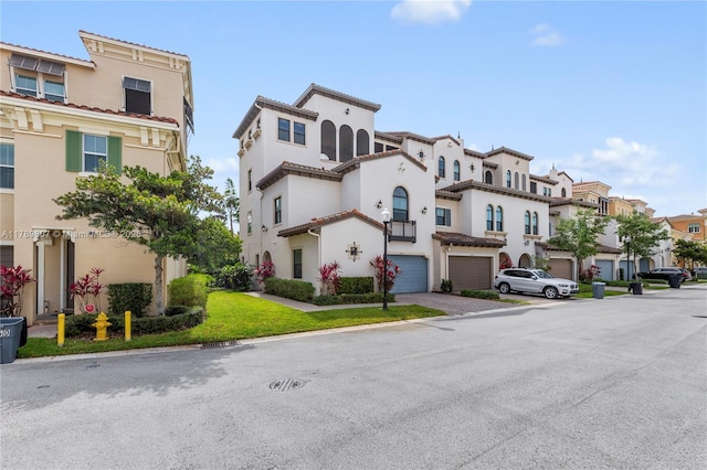 view of street featuring a residential view and curbs