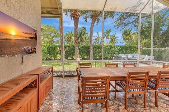 view of sunroom