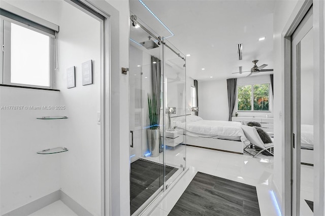 bedroom with recessed lighting