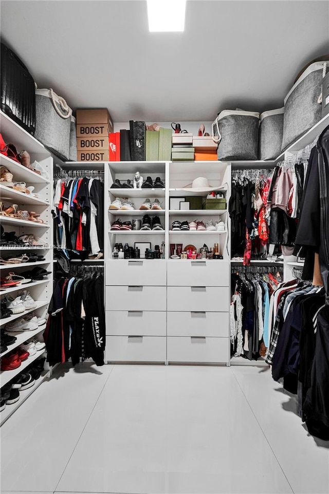 view of walk in closet