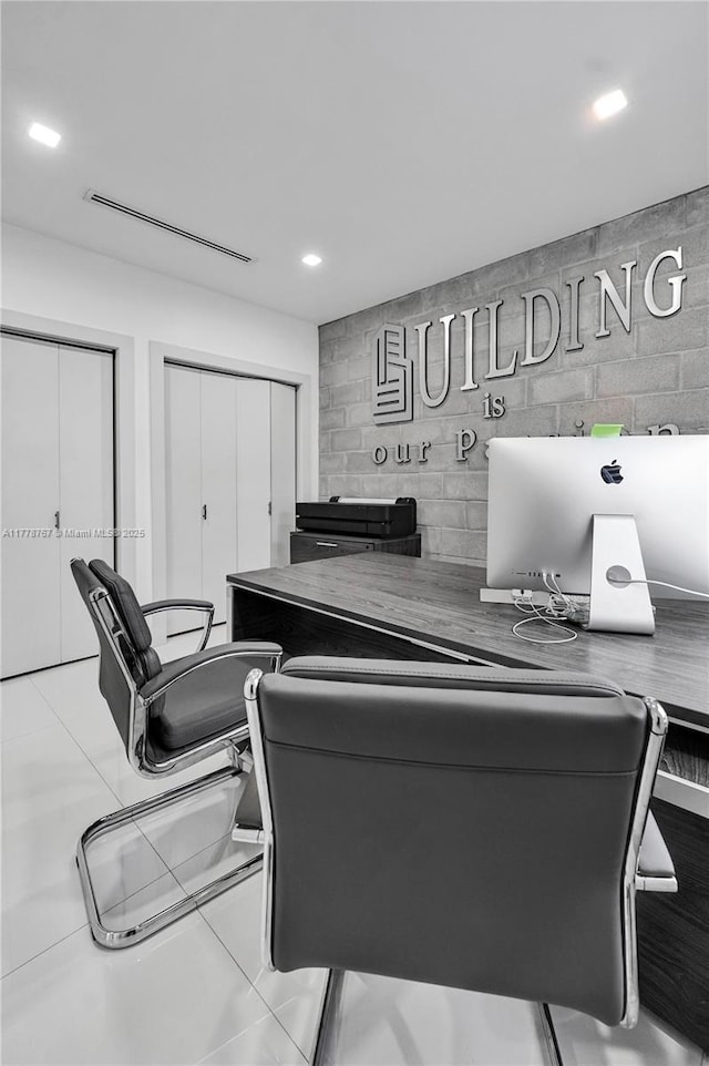 interior space featuring recessed lighting and visible vents
