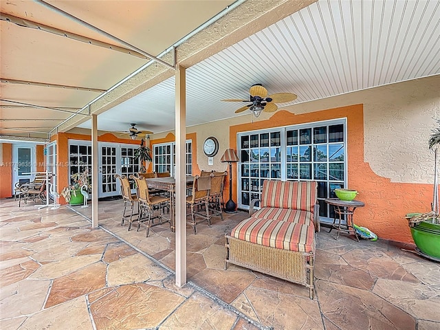 547 Deer Creek Run, Deerfield Beach, FL 33442 - view of patio with a ceiling fan and outdoor dining space