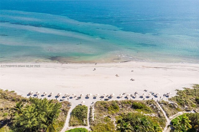 151 Crandon Blvd Unit 138, Key Biscayne, FL 33149 - drone / aerial view featuring a view of the beach and a water view