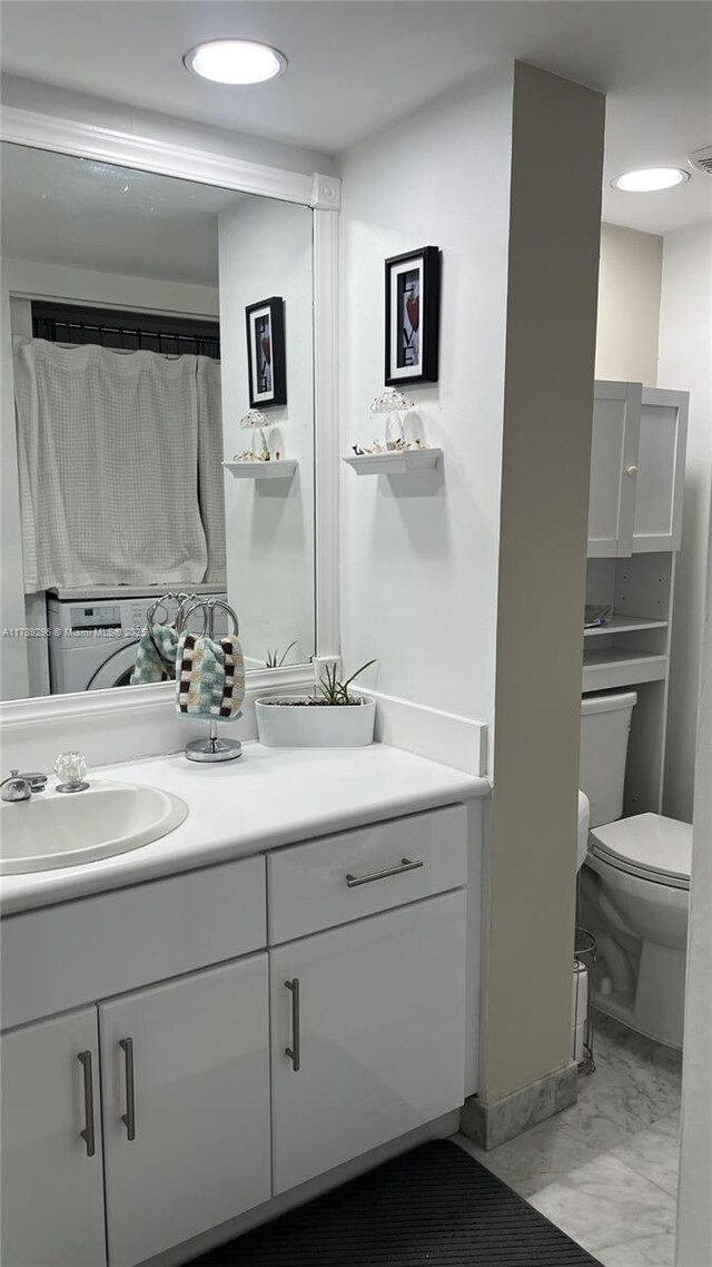 16485 E Collins Ave Unit 338, Sunny Isles Beach, FL 33160 - bathroom with toilet, marble finish floor, and vanity
