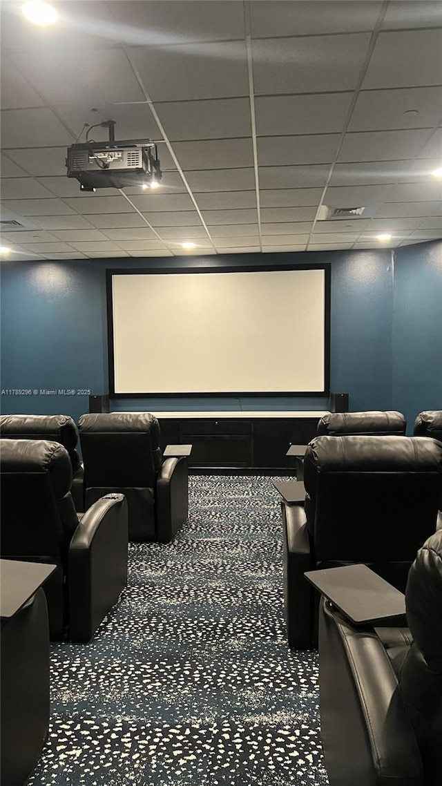16485 E Collins Ave Unit 338, Sunny Isles Beach, FL 33160 - cinema room featuring visible vents and a paneled ceiling