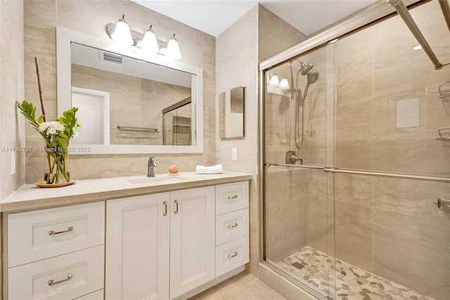 15440 SW 81st Ave, Palmetto Bay, FL 33157 - full bath featuring a stall shower, vanity, and tile patterned flooring