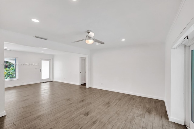 15440 SW 81st Ave, Palmetto Bay, FL 33157 - unfurnished room featuring wood finished floors, baseboards, a ceiling fan, and recessed lighting