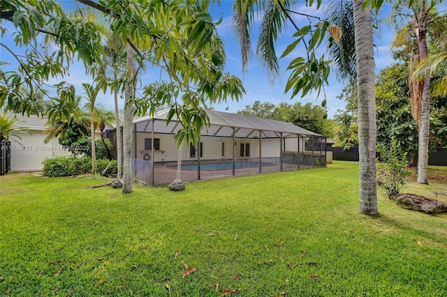 15440 SW 81st Ave, Palmetto Bay, FL 33157 - view of yard with an outdoor pool and a lanai