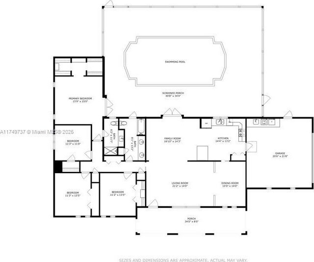 15440 SW 81st Ave, Palmetto Bay, FL 33157 - floor plan / room layout