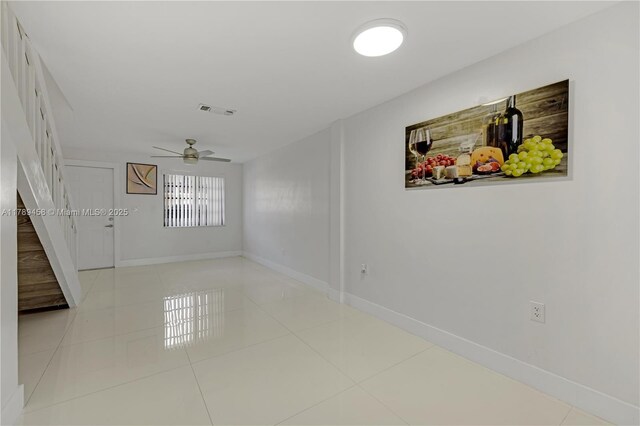 13250 SW 58th Ter Unit 10-8, Miami, FL 33183 - unfurnished room with ceiling fan, baseboards, tile patterned floors, and visible vents