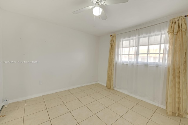 13250 SW 58th Ter Unit 10-8, Miami, FL 33183 - spare room featuring ceiling fan, baseboards, and tile patterned floors