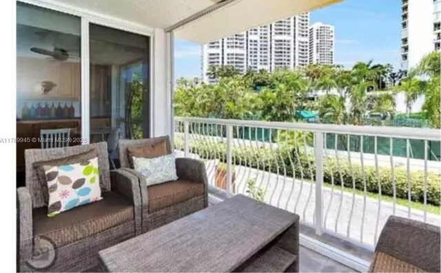 3769 NE 209th Ter, Aventura, FL 33180 - balcony featuring ceiling fan