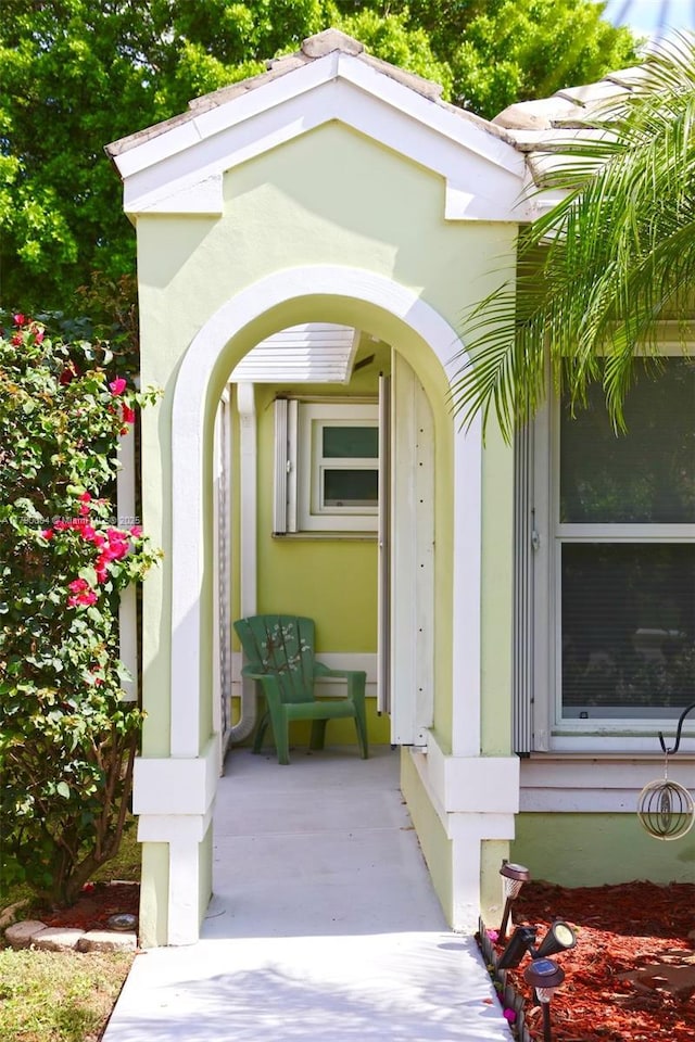 9271 Arborwood Cir, Davie, FL 33328 - property entrance with covered porch and stucco siding