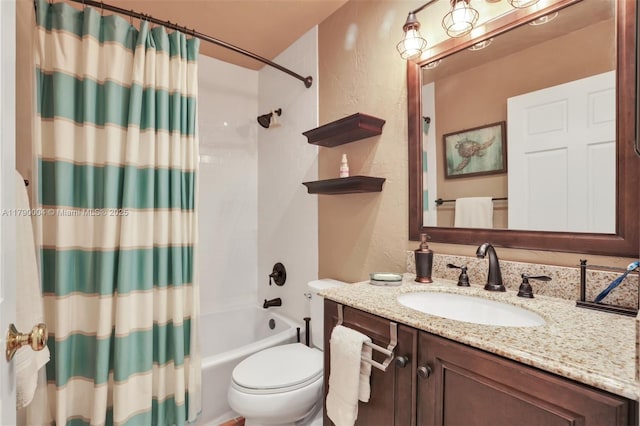 9271 Arborwood Cir, Davie, FL 33328 - full bath with a textured wall, vanity, and shower / tub combo with curtain