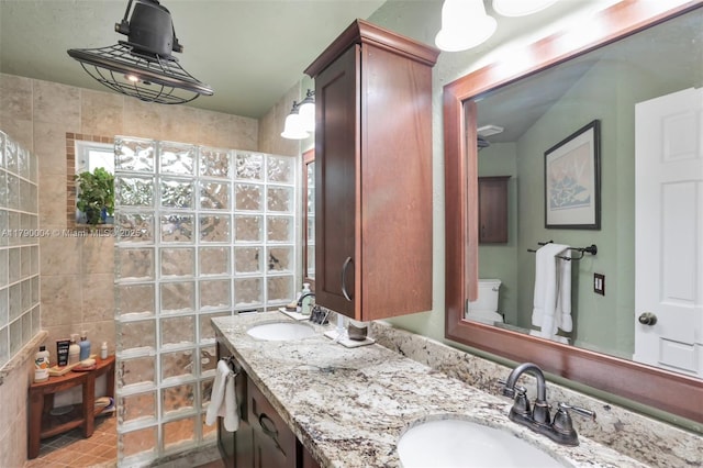 9271 Arborwood Cir, Davie, FL 33328 - bathroom with walk in shower and double vanity