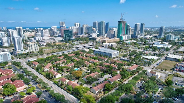 birds eye view of property featuring a view of city