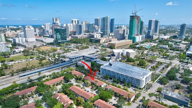 aerial view featuring a view of city