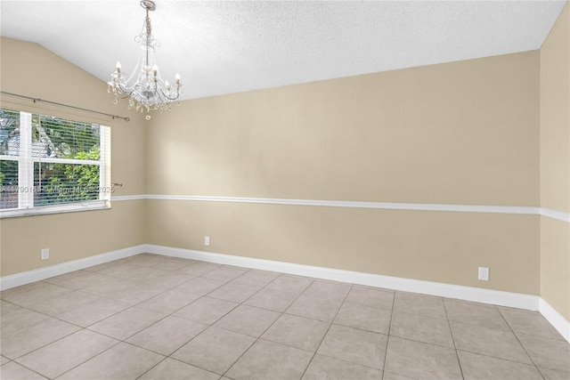 3562 W Southern Orchard Rd W, Davie, FL 33328 - tiled spare room with a chandelier and vaulted ceiling