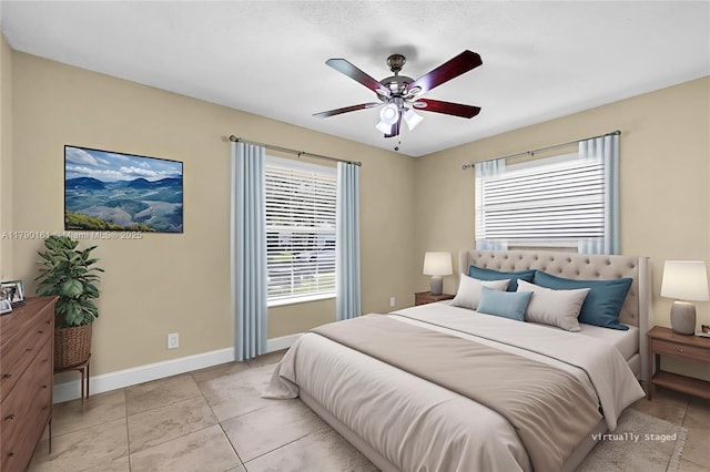 3562 W Southern Orchard Rd W, Davie, FL 33328 - bedroom with multiple windows, light tile patterned flooring, and ceiling fan