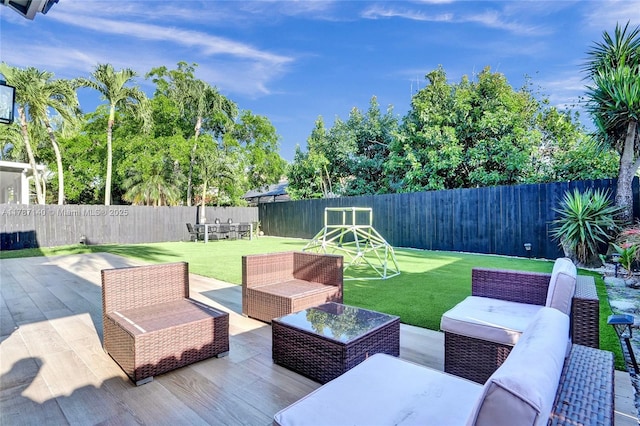 9248 Magnolia Ct, Davie, FL 33328 - view of patio / terrace featuring an outdoor hangout area