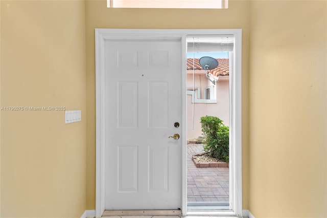 entryway with baseboards