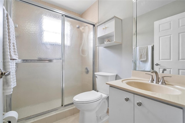 13995 S Cypress Cove Cir, Davie, FL 33325 - full bath featuring vanity, a shower stall, and tile patterned flooring